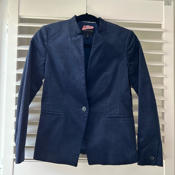 Banana Republic Navy Velvet blazer - size 0 - Picture 1 of 6